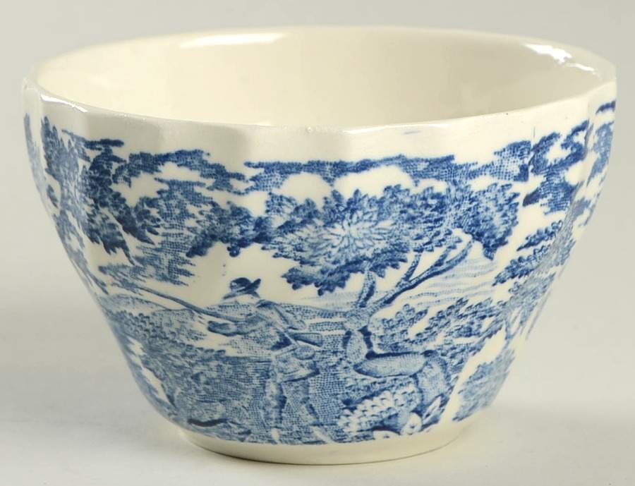 Hunter Blue (No Trim) Open Sugar Bowl by Myott Staffordshire-1