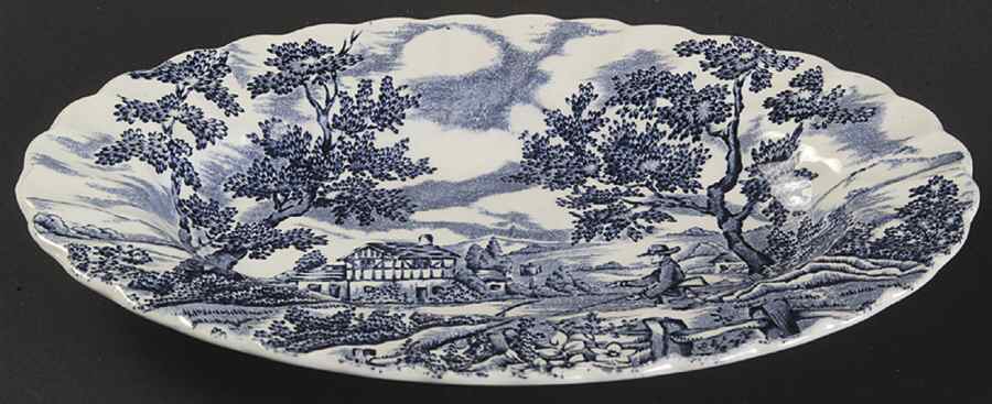 Hunter Blue (No Trim) Relish/Gravy Underplate by Myott Staffordshire-1