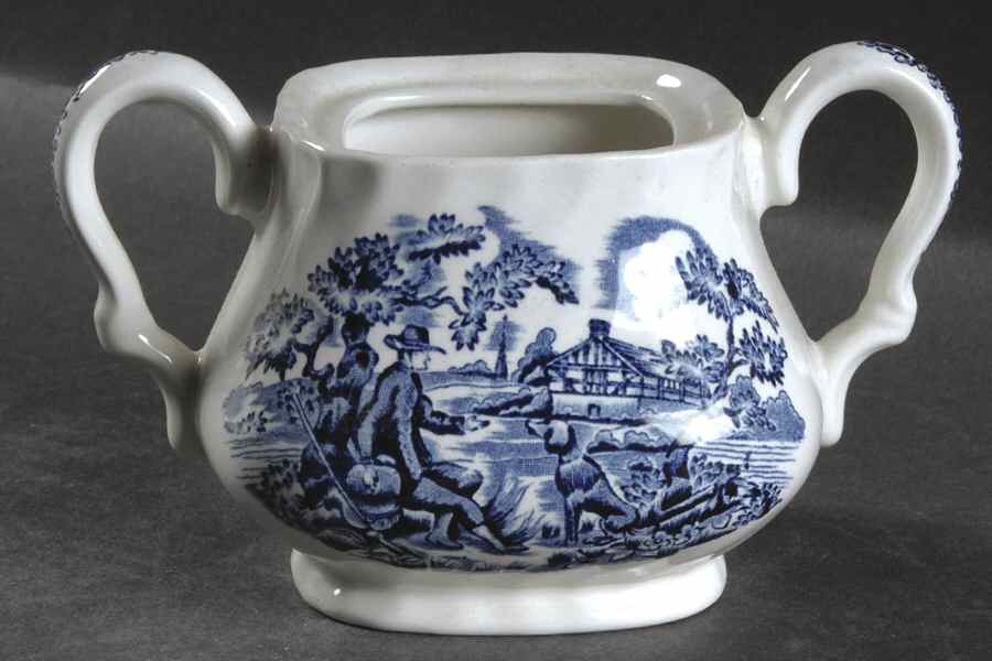 Hunter Blue (No Trim) Sugar Bowl No Lid by Myott Staffordshire-1