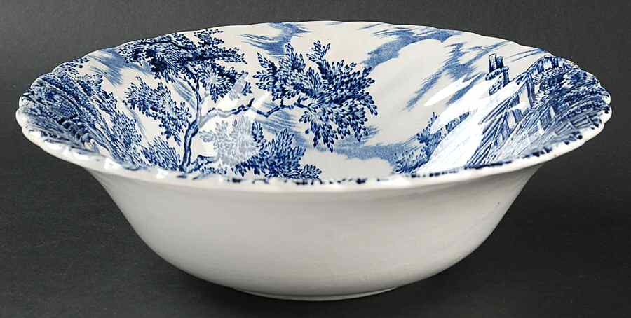 Hunter Blue (No Trim) 8" Round Vegetable Bowl by Myott Staffordshire-1