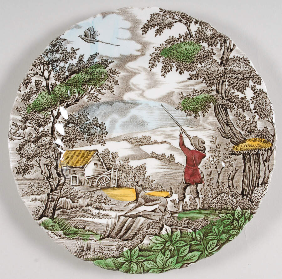The Hunter Multicolor Salad Plate by Myott Staffordshire-1