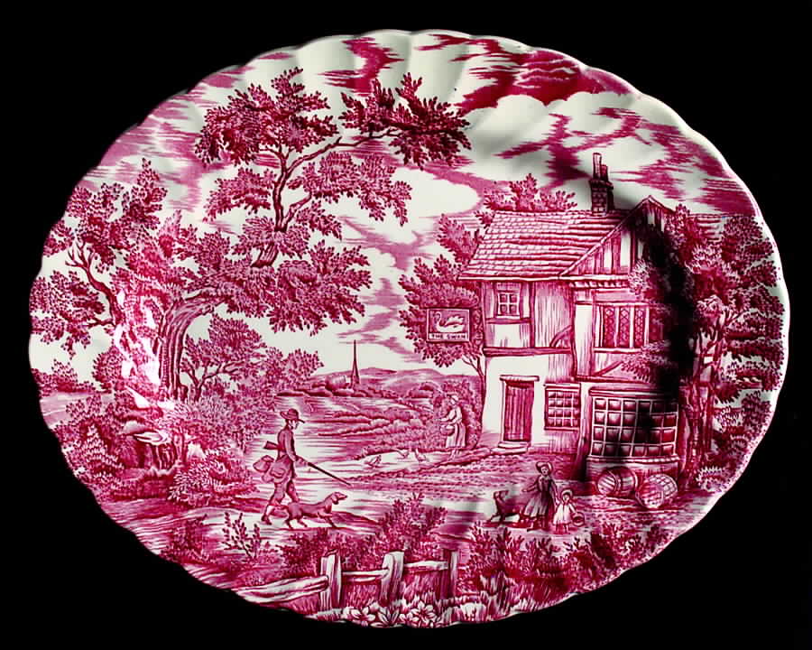 Hunter Rose 12" Oval Serving Platter by Myott Staffordshire-1