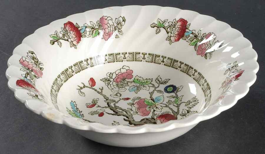 Indian Tree (No #, No Green Border, Cream) 8" Round Vegetable Bowl by Myott Staffordshire-1