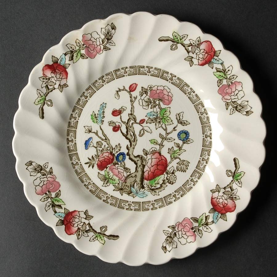 Indian Tree (No #, No Green Border, Cream) Salad Plate by Myott Staffordshire-1