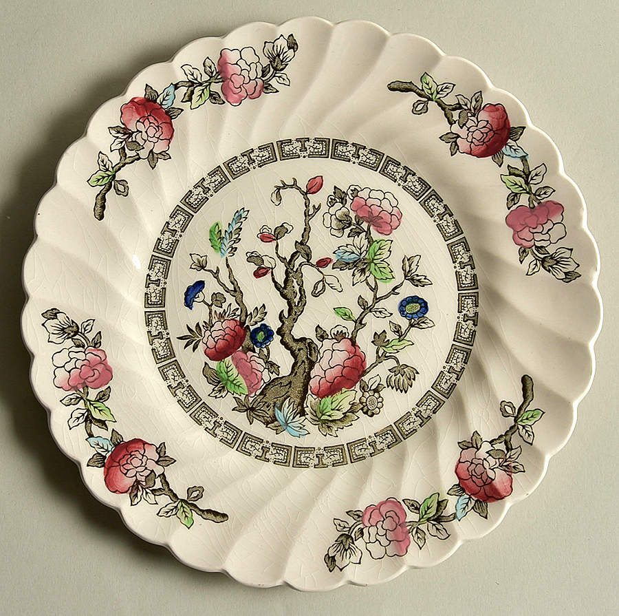 Indian Tree (No#, No Green Border, White Back) Salad Plate by Myott Staffordshire-1