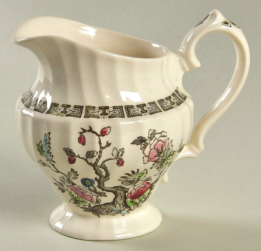 Indian Tree (No#, No Green Border, White Back) Creamer by Myott Staffordshire-1