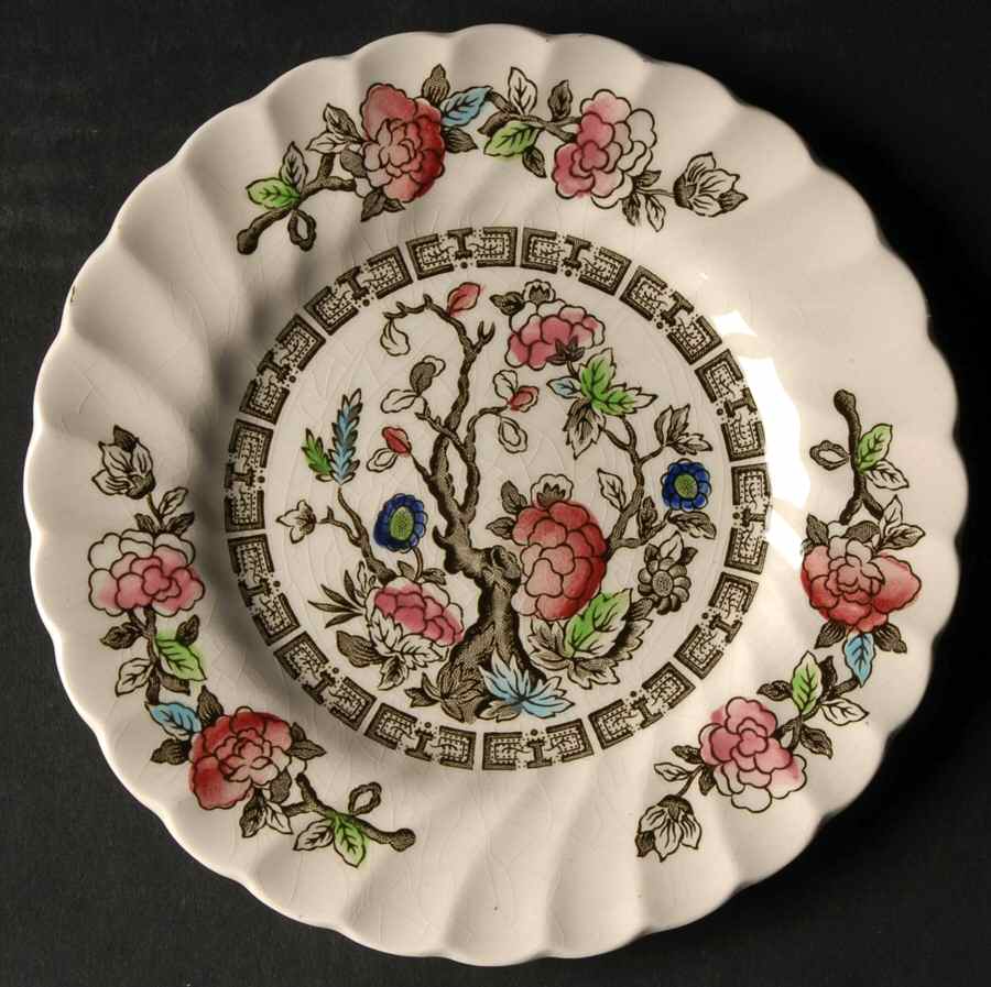 Indian Tree (No#, No Green Border, White Back) Bread & Butter Plate by Myott Staffordshire-1