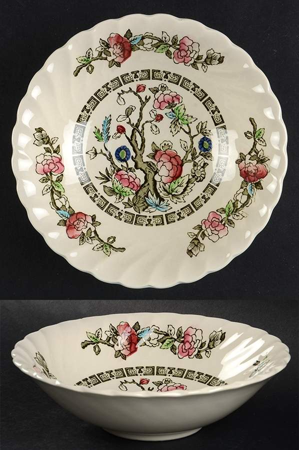 Indian Tree (No#, No Green Border, White Back) Coupe Cereal Bowl by Myott Staffordshire-1