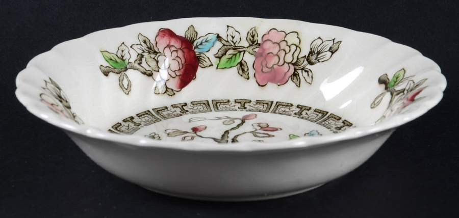 Indian Tree (No#, No Green Border, White Back) Fruit/Dessert (Sauce) Bowl by Myott Staffordshire-1