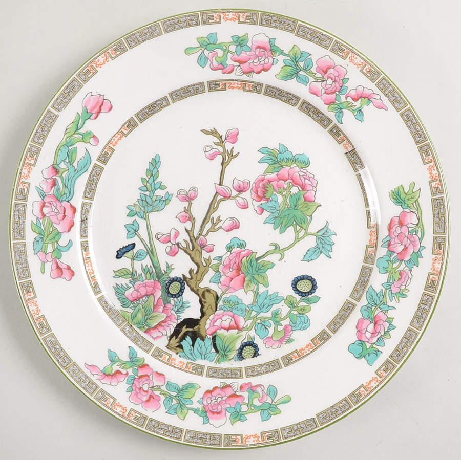 Indian Tree (Smooth, White) Luncheon Plate by Myott Staffordshire-1