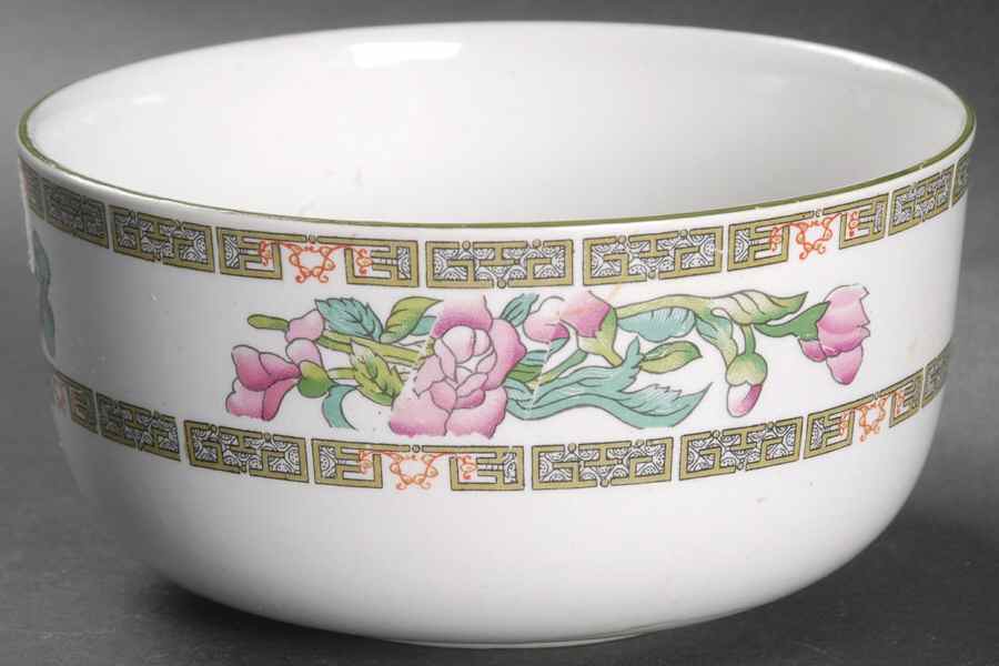 Indian Tree (Smooth, White) Cranberry Bowl by Myott Staffordshire-1