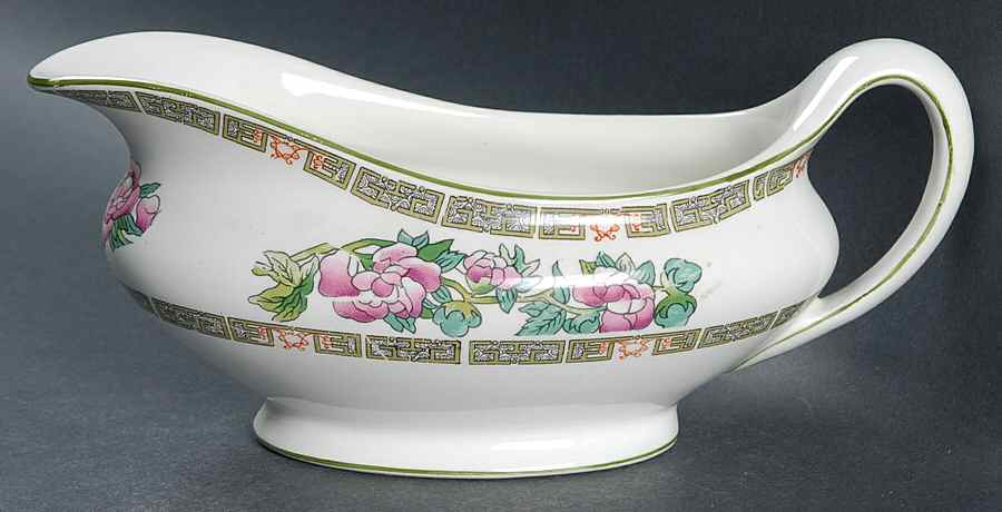 Indian Tree (Smooth, White) Gravy Boat by Myott Staffordshire-1