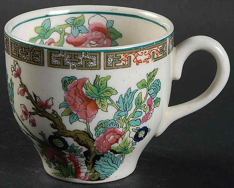 Indian Tree (Smooth, White) Flat Demitasse Cup by Myott Staffordshire-1