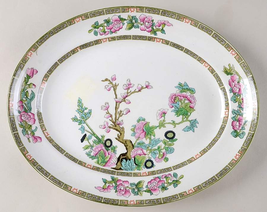 Indian Tree (Smooth, White) 12" Oval Serving Platter by Myott Staffordshire-1