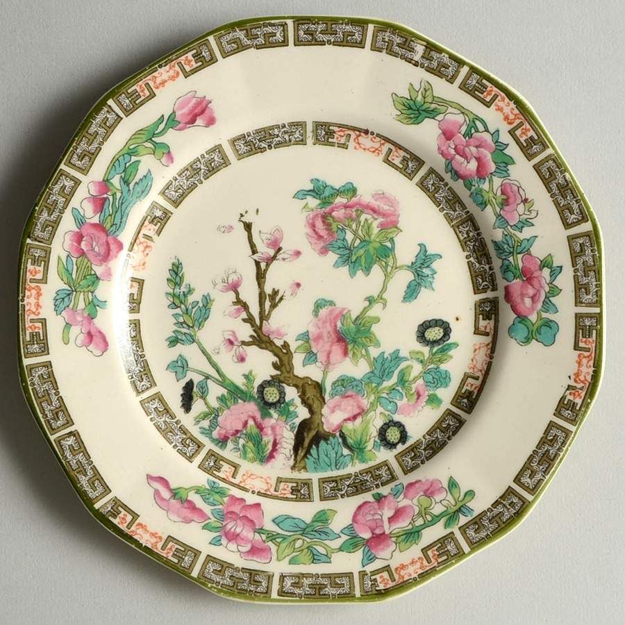 Indian Tree Green (Green Trim, 12 Sided) Bread & Butter Plate by Myott Staffordshire-1