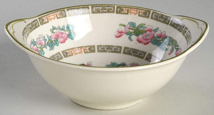 Indian Tree Green (Scalloped) Lugged Cereal Bowl by Myott Staffordshire-1