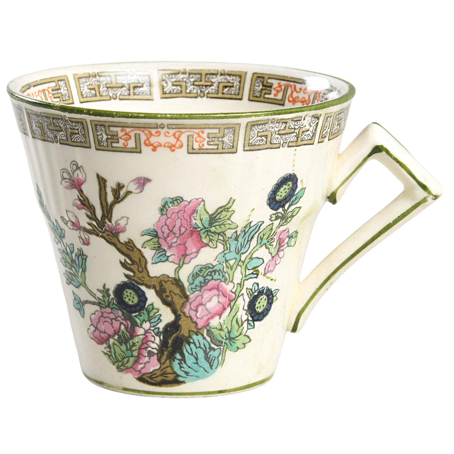 Indian Tree Green (Scalloped) Flat Demitasse Cup by Myott Staffordshire-1