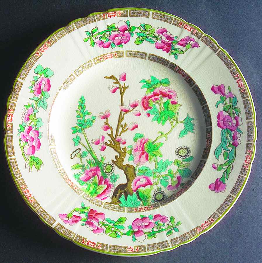 Indian Tree Green (Scalloped) Luncheon Plate by Myott Staffordshire-1