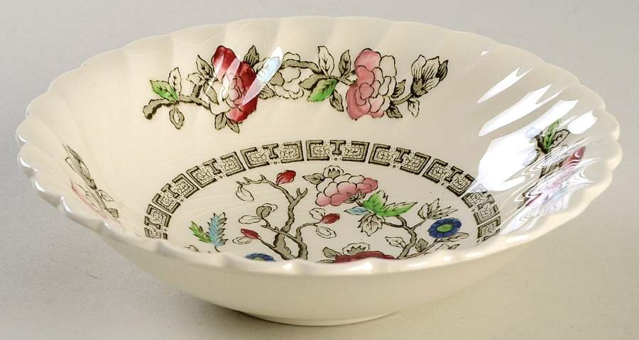 Indian Tree Green (Scalloped) Coupe Cereal Bowl by Myott Staffordshire-1