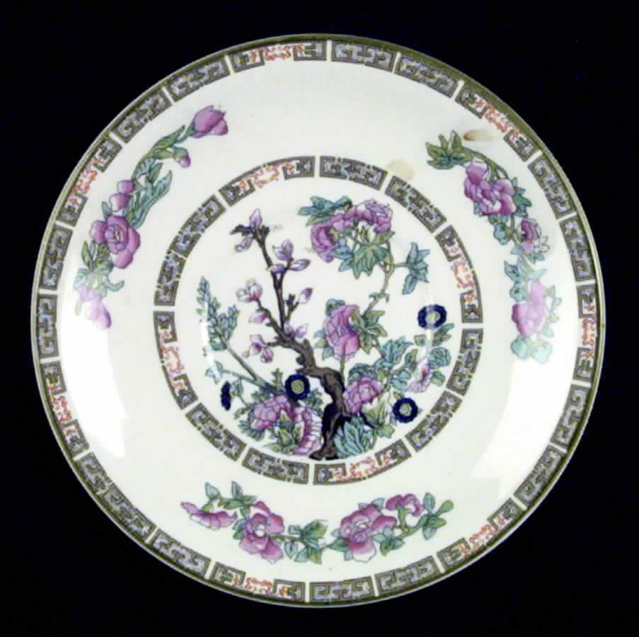 Indian Tree Green (Smooth, Cream) Saucer by Myott Staffordshire-1