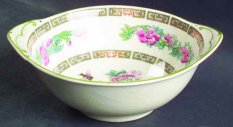 Indian Tree Green (Smooth, Cream) Lugged Cereal Bowl by Myott Staffordshire-1