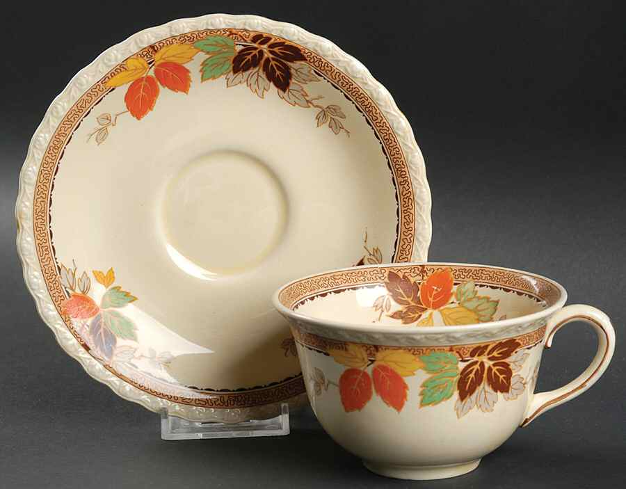 Leaflet Oversized Cup & Saucer Set by Myott Staffordshire-1