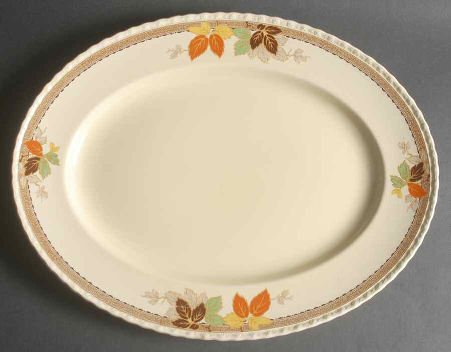 Leaflet 16" Oval Serving Platter by Myott Staffordshire-1