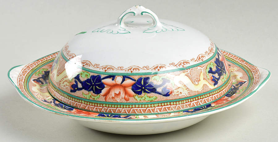 The Lotus Round Covered Butter by Myott Staffordshire-1