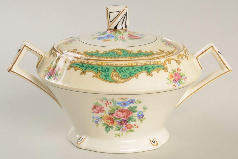 Marjorie Sugar Bowl & Lid by Myott Staffordshire-1