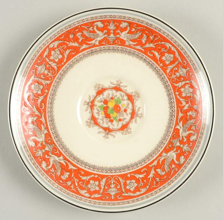 Medici Orange Red Saucer by Myott Staffordshire-1