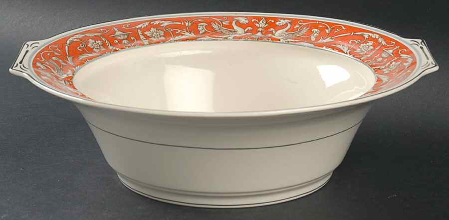 Medici Orange Red Round Vegetable No Lid by Myott Staffordshire-1