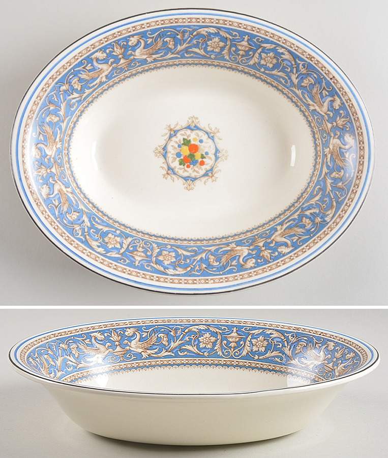 Medici Sky Blue 10" Oval Vegetable Bowl by Myott Staffordshire-1
