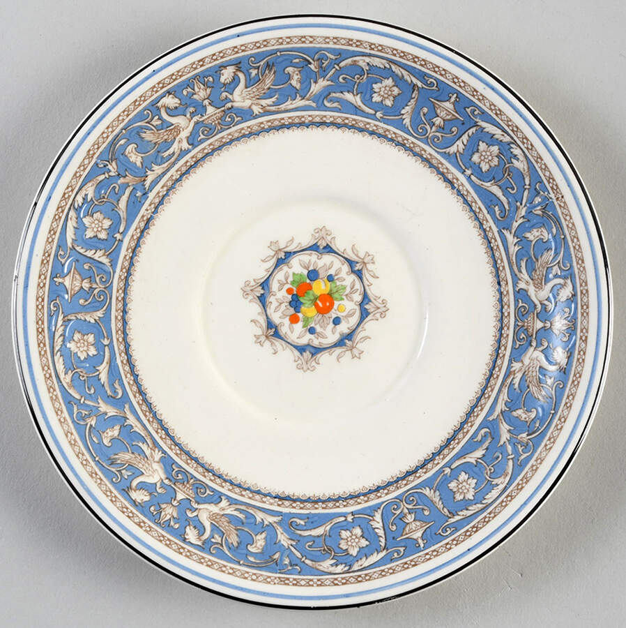 Medici Sky Blue Saucer for Footed Cream Soup Bowl by Myott Staffordshire-1