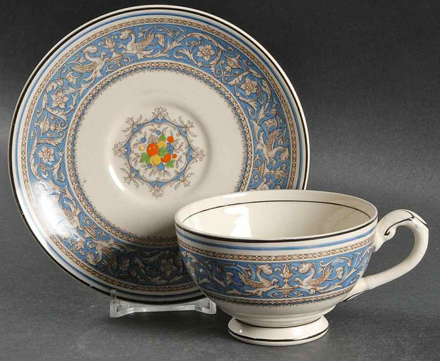 Medici Sky Blue Footed Cup & Saucer Set by Myott Staffordshire-1