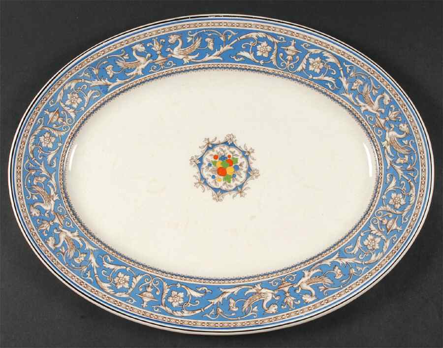 Medici Sky Blue 16" Oval Serving Platter by Myott Staffordshire-1