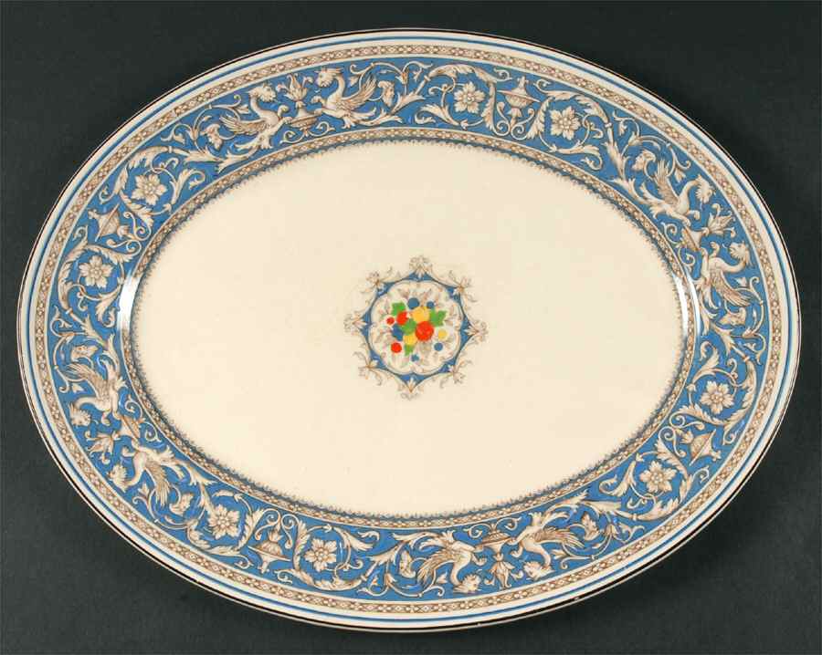 Medici Sky Blue 15" Oval Serving Platter by Myott Staffordshire-1