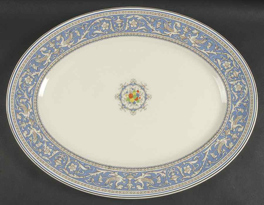 Medici Sky Blue 18" Oval Serving Platter by Myott Staffordshire-1