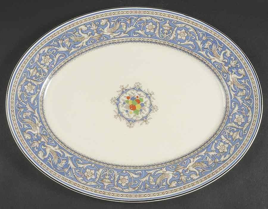Medici Sky Blue 14" Oval Serving Platter by Myott Staffordshire-1