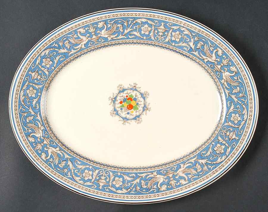 Medici Sky Blue 12" Oval Serving Platter by Myott Staffordshire-1