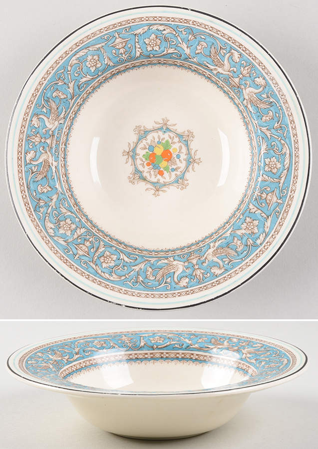Medici Turquoise (Center Design) Lugged Cereal Bowl by Myott Staffordshire-1