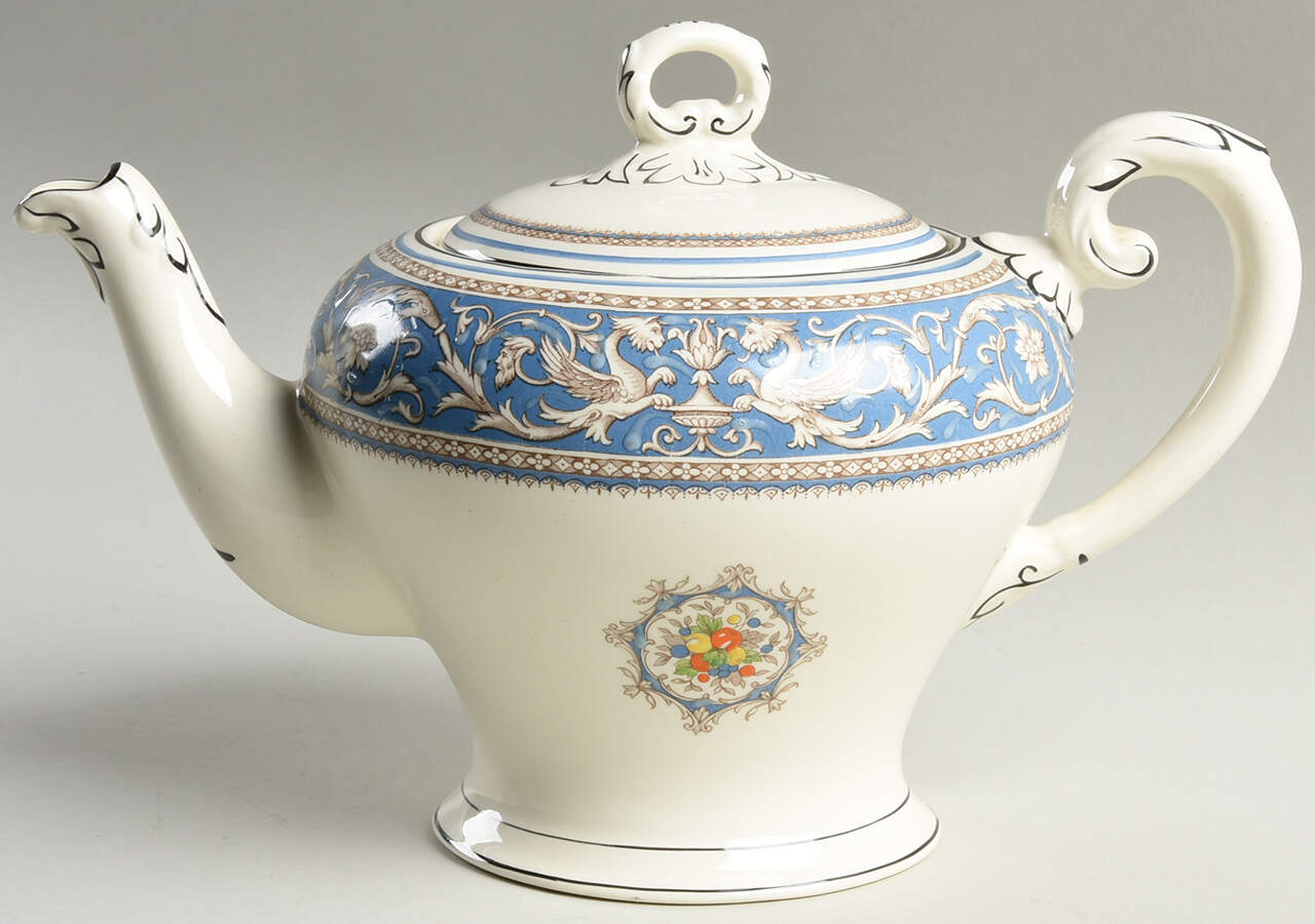 Medici Turquoise (Center Design) Teapot & Lid by Myott Staffordshire-1