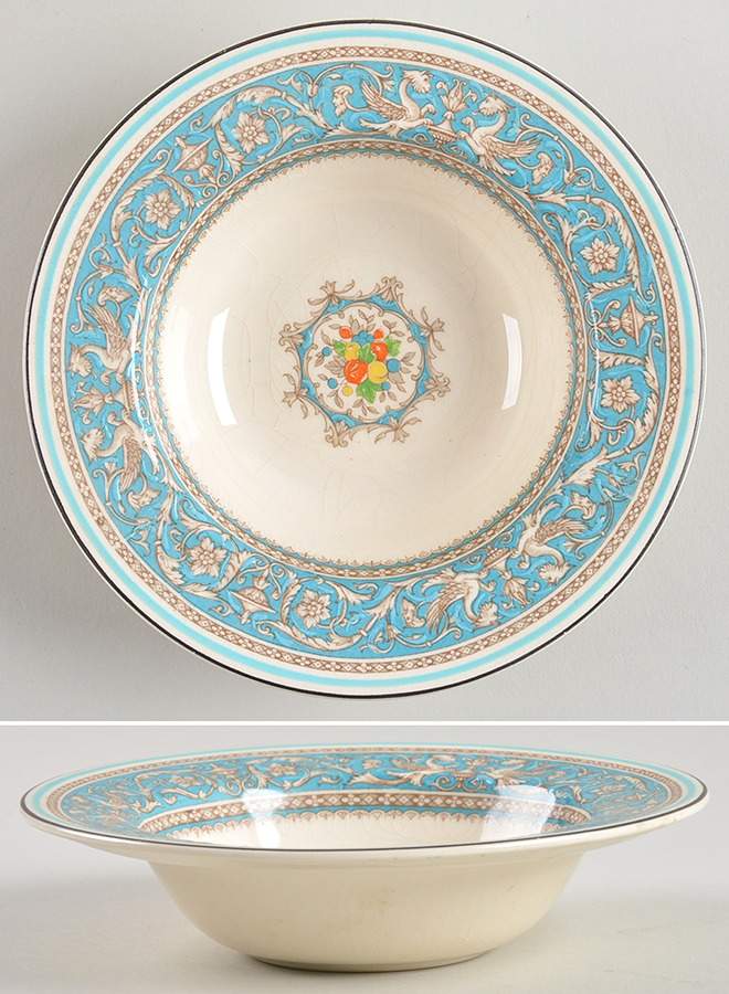 Medici Turquoise (Center Design) Rim Fruit/Dessert (Sauce) Bowl by Myott Staffordshire-1