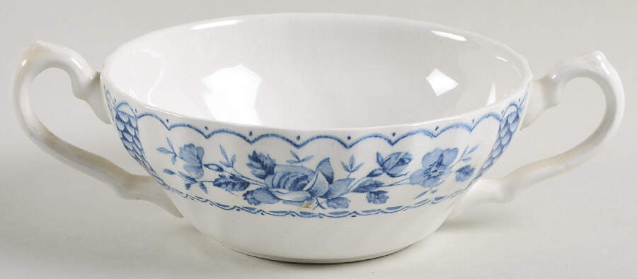 Melody Blue Flat Cream Soup Bowl by Myott Staffordshire-1