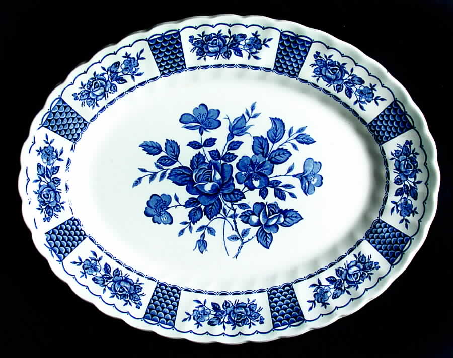 Melody Blue 12" Oval Serving Platter by Myott Staffordshire-1