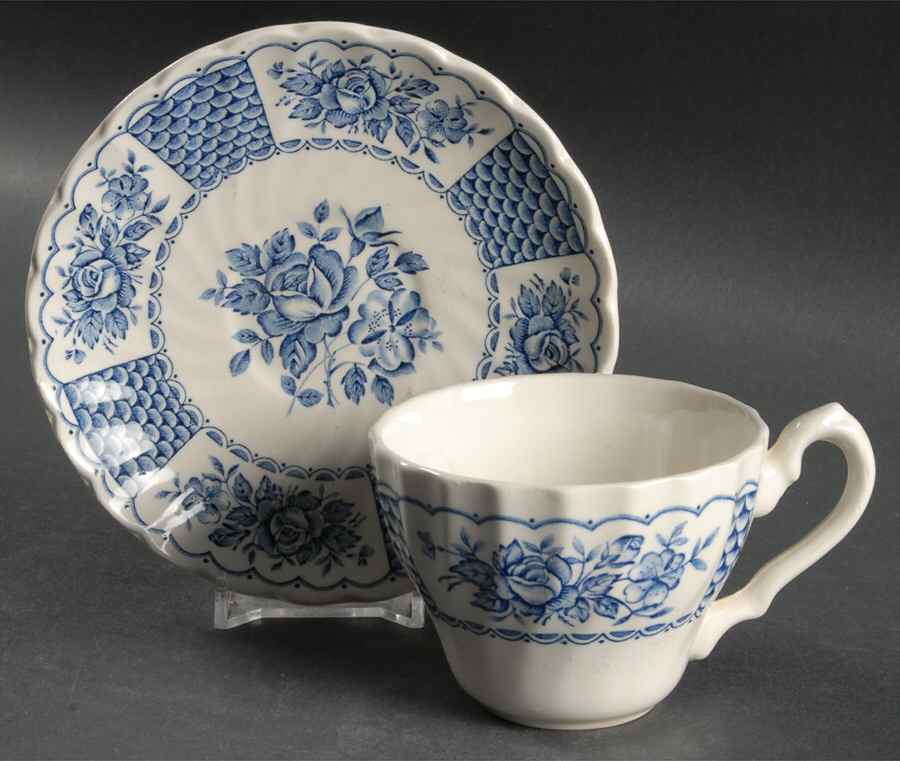 Melody Blue Flat Cup & Saucer Set by Myott Staffordshire-1