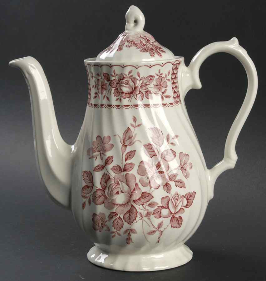 Melody Pink Coffee Pot & Lid by Myott Staffordshire-1