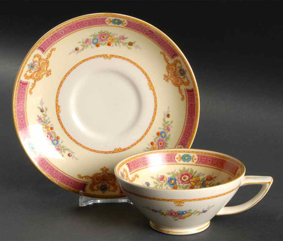 Melrose Footed Cup & Saucer Set by Myott Staffordshire-1