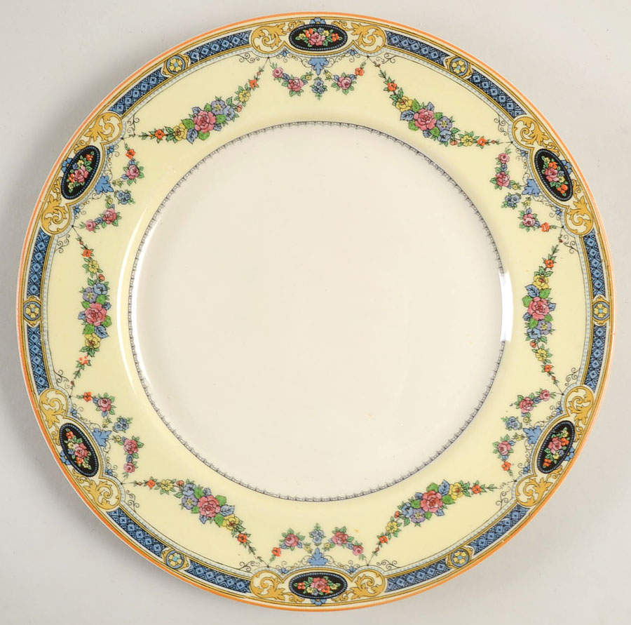 Argyle (Yellow Trim) Dinner Plate by Myott Staffordshire-1