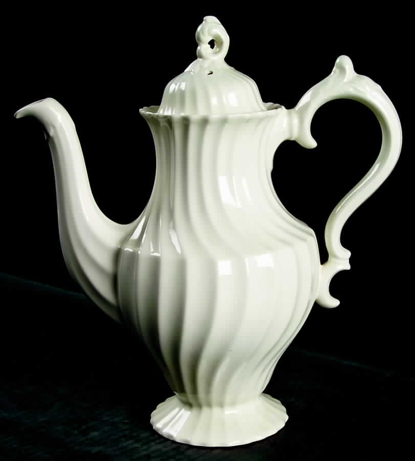 Olde Chelsea White Coffee Pot & Lid by Myott Staffordshire-1