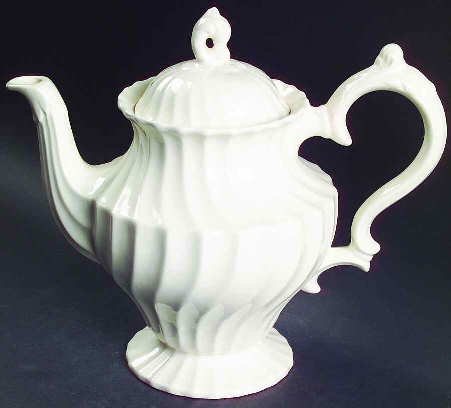 Olde Chelsea White Teapot & Lid by Myott Staffordshire-1